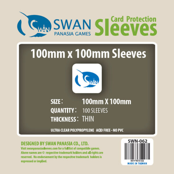  Sleeves 100x100 - Swan Panasia - Thin -
  x100/pak